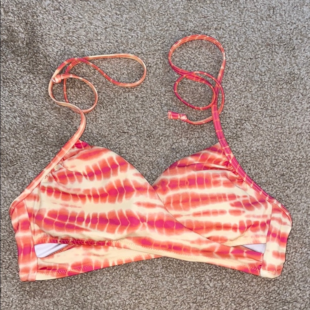 Pink & yellow bikini top